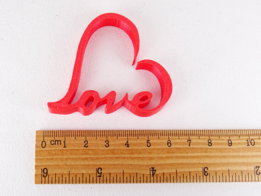 Preview: Lineal cm und inch, rotes Herz Dekoration